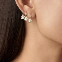 european american new earrings mini white ghost copper buckle pendant 3 piece multi pierced factory direct sales