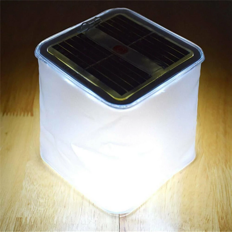 

Foldable LED Solar Power Inflatable Square Light Ourdoor Camping Tent Hanging Lantern Portable Travel LED Emergency Solar Lamp