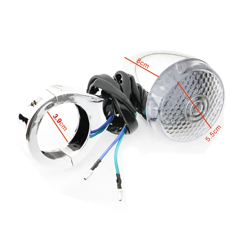 Пользовательская пара передний светодиодный индикатор поворота хром 39 мм вилка