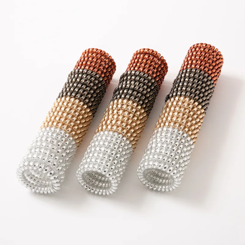 100 шт./упак. резинкой Головные уборы веревка спиральная Форма резинки для волос