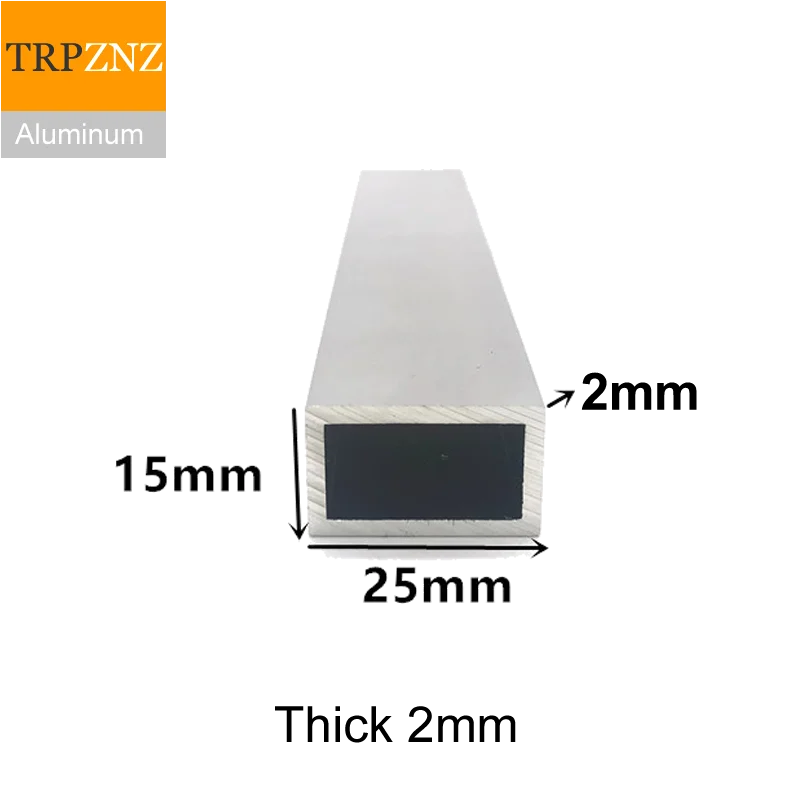 

15x25mm,thick 2mm,Rectangular aluminum tube profile,6063 Aluminum square pipe,Aluminum profile for decoration