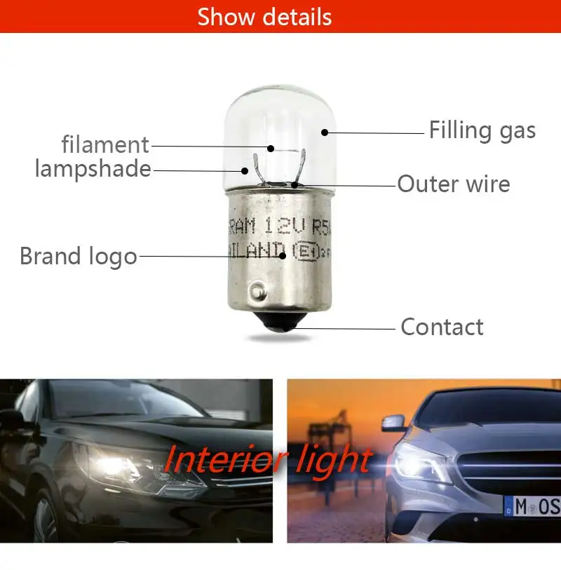 Лампа Ксеноновая OSRAM 12V первоначально R5W 5007 5 Вт Стандартный интерьер светильник фонари освещения номерного знака производитель комплексного оборудования для сигнальных ламп,, 10 шт