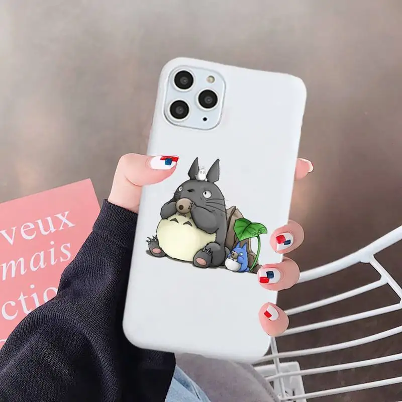 

Studio Ghibli Totoro Ponyo Spirited Away Phone Case Candy Color for iPhone 6 7 8 11 12 s mini pro X XS XR MAX Plus