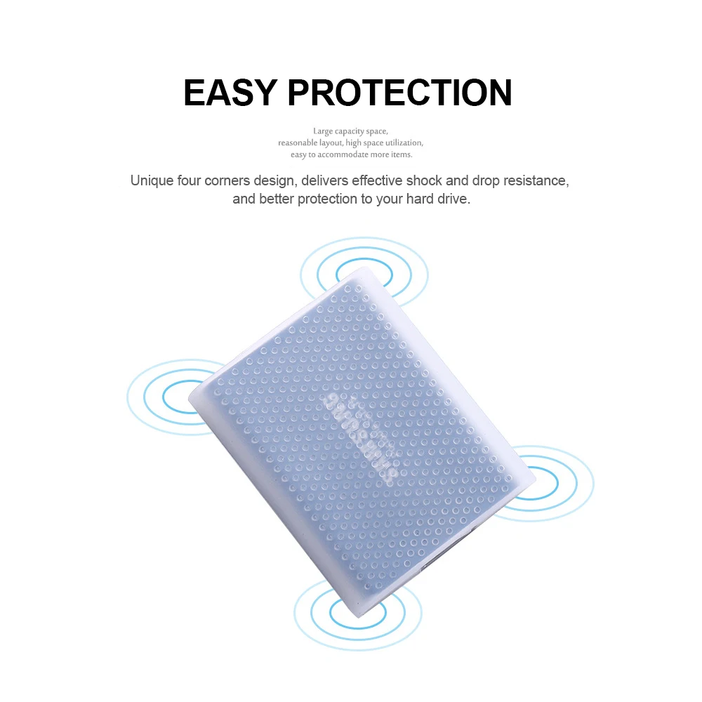 Силиконовый чехол для жесткого диска нескользящий защитный с защитой от царапин