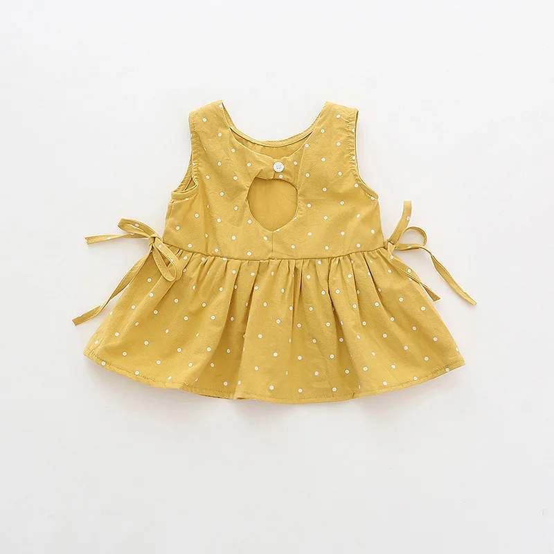 2019 точечное Кукольное платье для девочек детское топ без рукавов корейское из