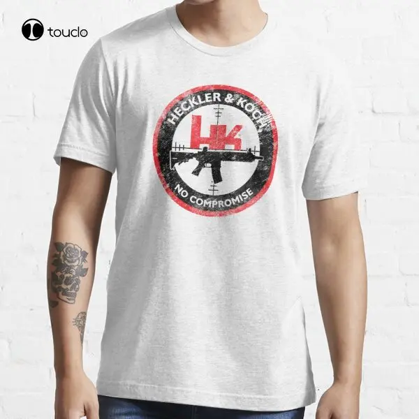 

New Heckler & Koch White Essential T-Shirt Tee Shirt 100% Cotton Summer For Man