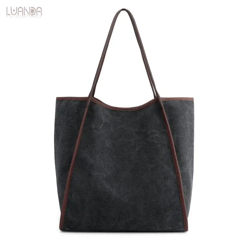 

Casual Totes For Women Fashion Female Handbags Designer Brand Messenger Bags Simple High Quality Canvas Ladies Shoulder Bag
