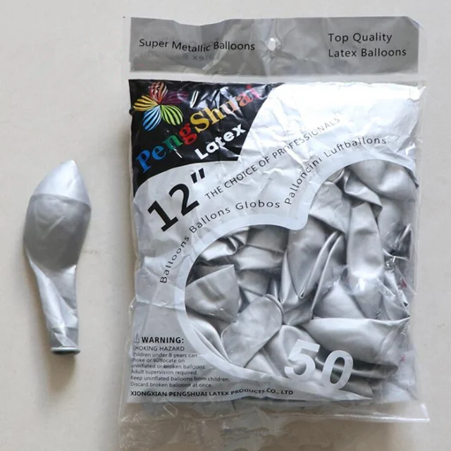 Metalic silver 100 шт. металлические воздушные шары Волшебные длинные латексные шары украшения на день рождения для детей и взрослых твист воздушный шар цвета металлик надувной воздушный шар - Цвет: Metalic silver