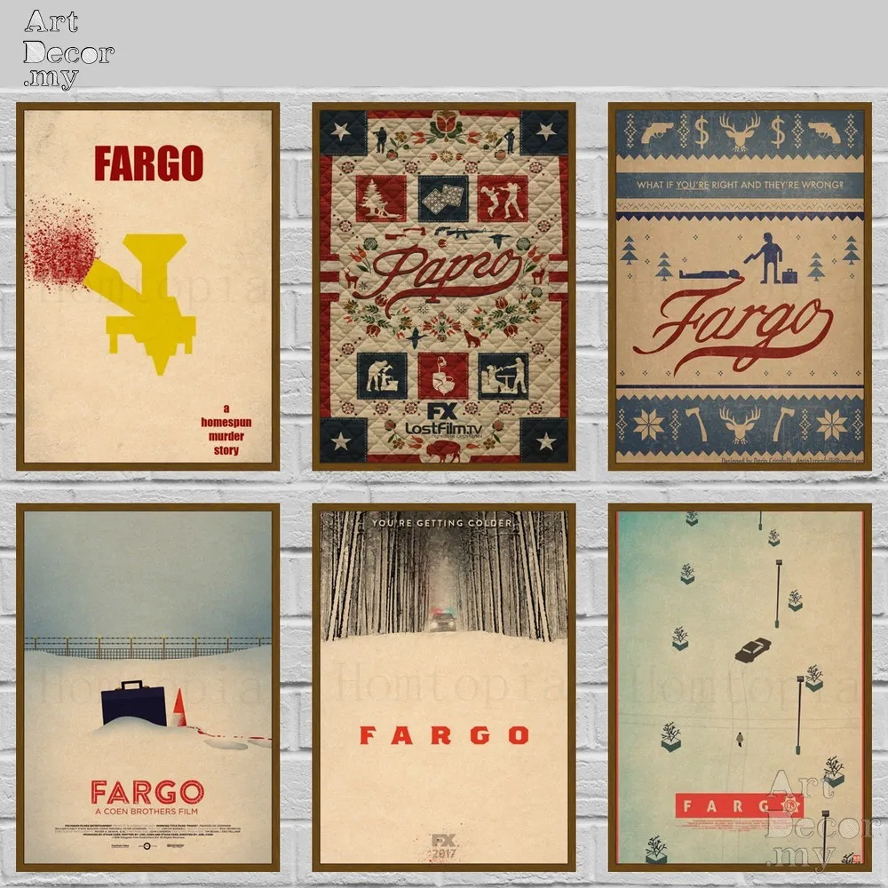 

Ретро-постер Fargo из крафт-бумаги для домашнего декора