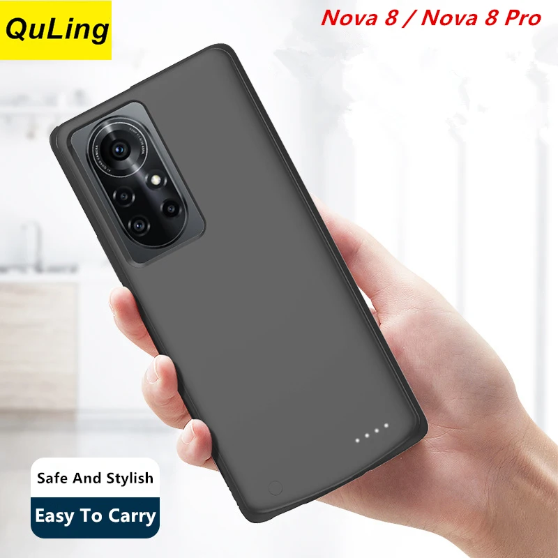

QuLing 6800 мАч, чехол для аккумулятора Huawei Nova 8, Nova 8 Pro, чехол для аккумулятора, зарядное устройство, чехол для аккумулятора Huawei Nova 8 Pro
