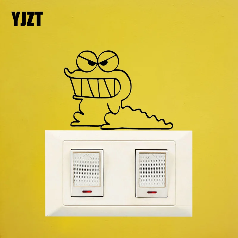 

YJZT крокодил переключатель для виниловых стен наклейка для детской комнаты Настенный декор, с изображением милых животных, S19-0351