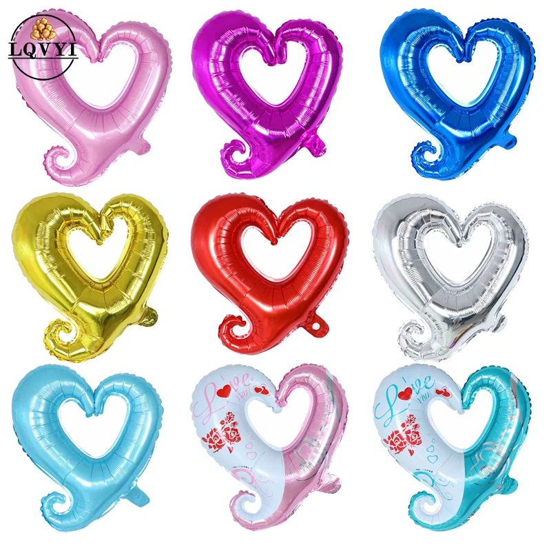 50 шт крюк в форме сердца Фольга шар С Днем Рождения Вечеринка годовщина холостяк