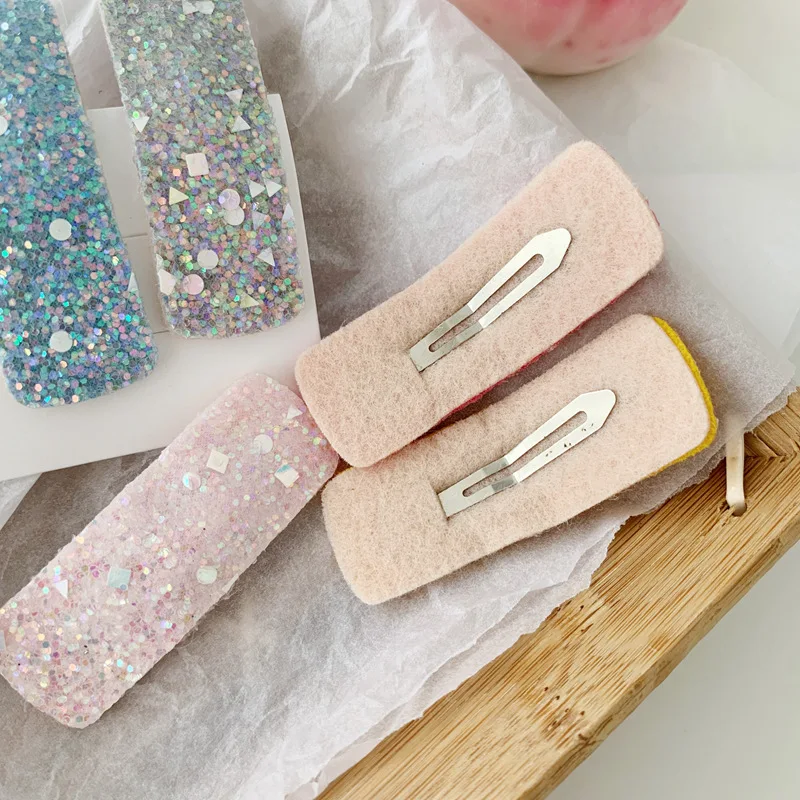 Блестящие заколки для волос с блестками девочек милые карамельных цветов