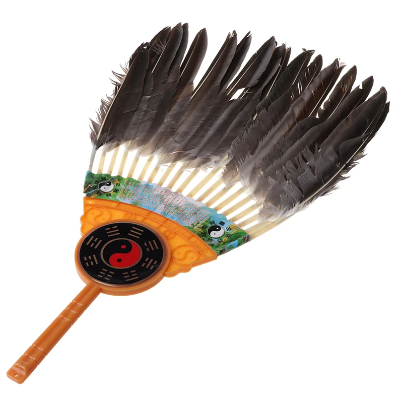 Старинный китайский Zhuge Liang веер с черными перьями бамбуковые веера старинные