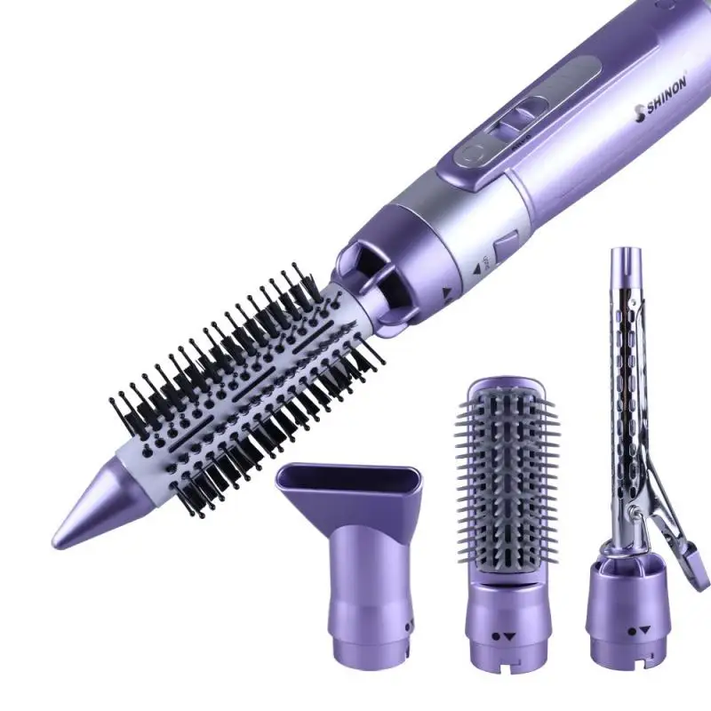 

Hair Dryer 4 In 1 Kit Electric Blow Dryer Hot Air Brush Styler Volumizer Hair Straightener Curler Comb Negative Ion Hair Dryer