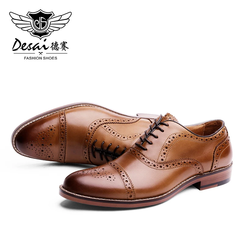 Desai/Мужские модельные туфли оксфорды с острым носком в британском стиле