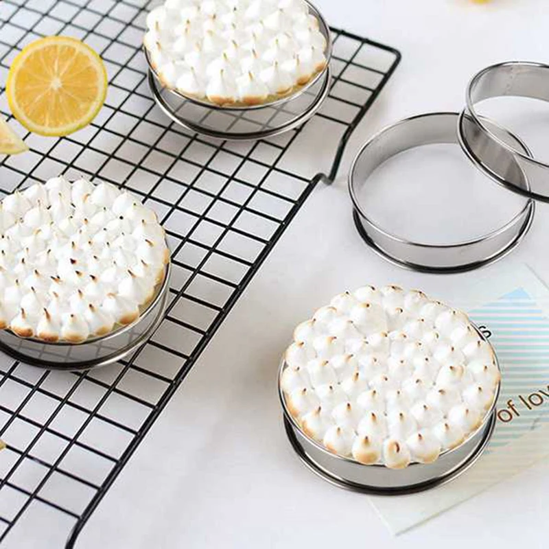 

6 Pieces English Muffins Rings,Stainless Steel Muffin Tart Ring,Double Rolled Mousse Ring Cake Mold for Food Making Tool
