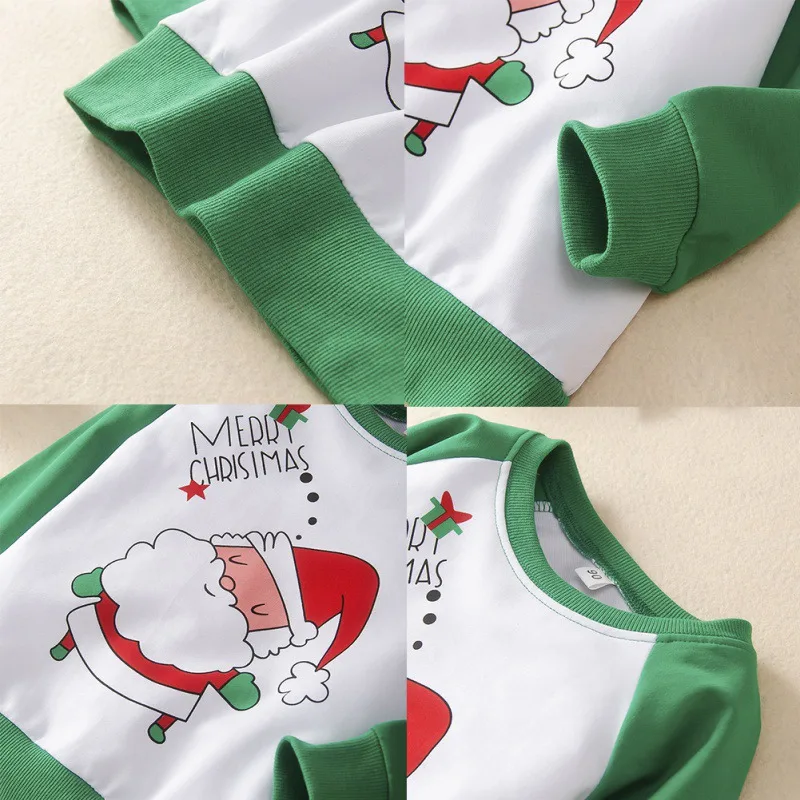 

Autumn Children Girl Boy Cartoon Santa Print Casual Long Sleeve Sweatshirt Kids Coat Children's Casual Clothing Kids Sweatshirt