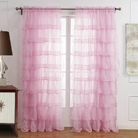 new hot ruffle rod pocket organza window curtain for living room one panel