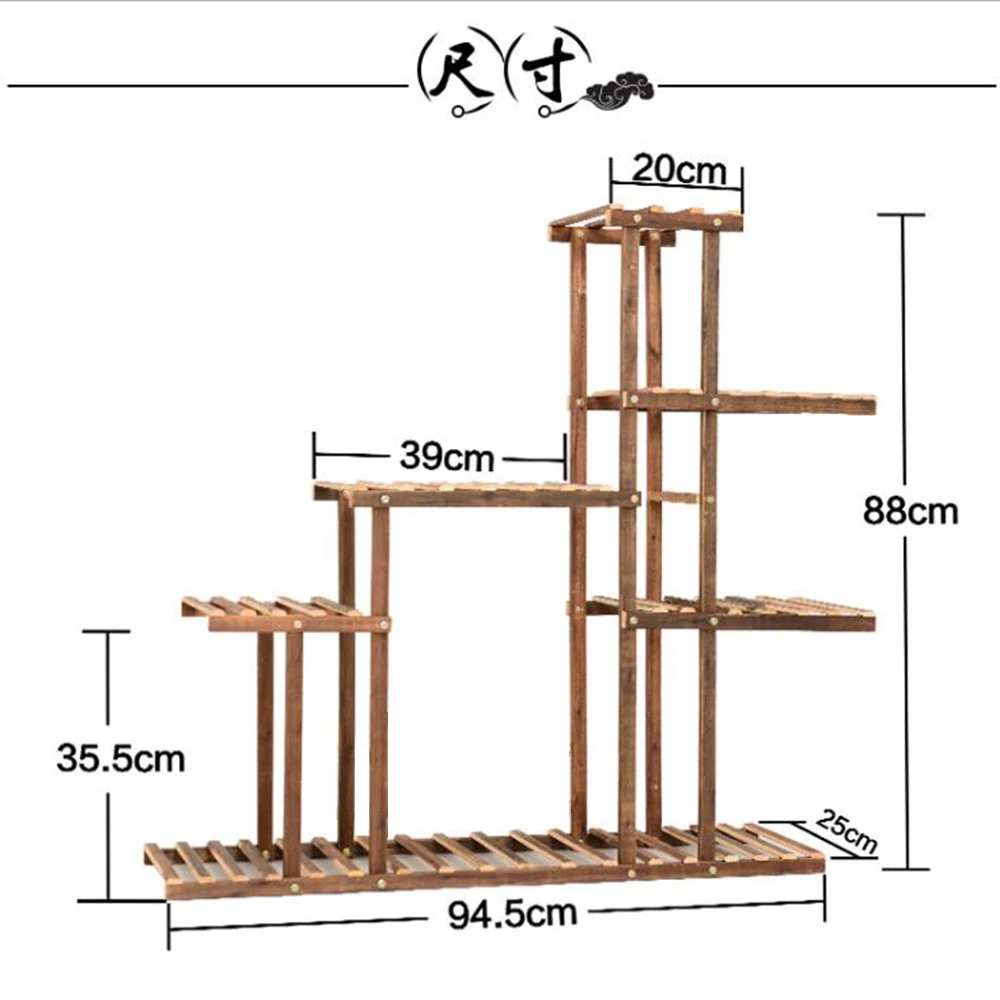 Деревянная стойка для цветов подставка растений много бонсай полка двора сада