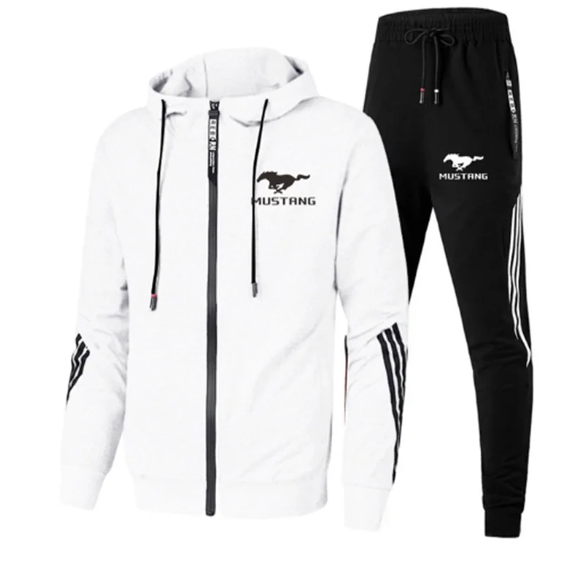 

Casual Sweatshirts Set Men's 2 Piece Tracksuit Men Casual Suit Striped Sportswear Men Hooded Top Outdoor Sport Pants Track Suit
