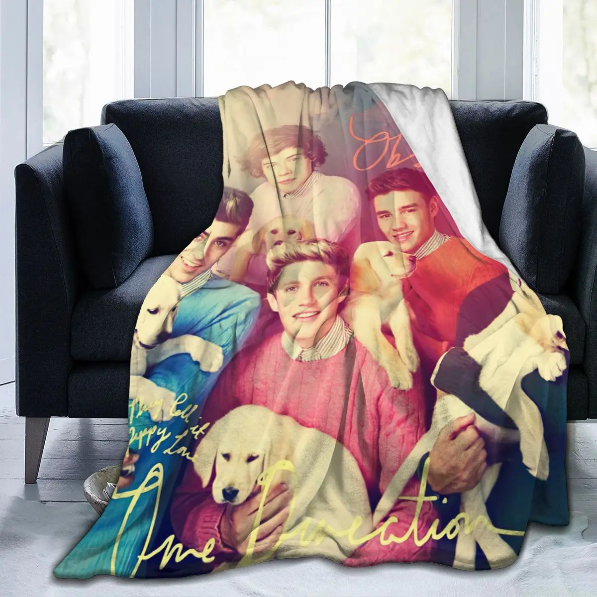 

Ultra Soft Sofa Blanket Cover Blanket Cartoon Cartoon Bedding Flannel plied Sofa Bedroom Decor for Children and Adults Black