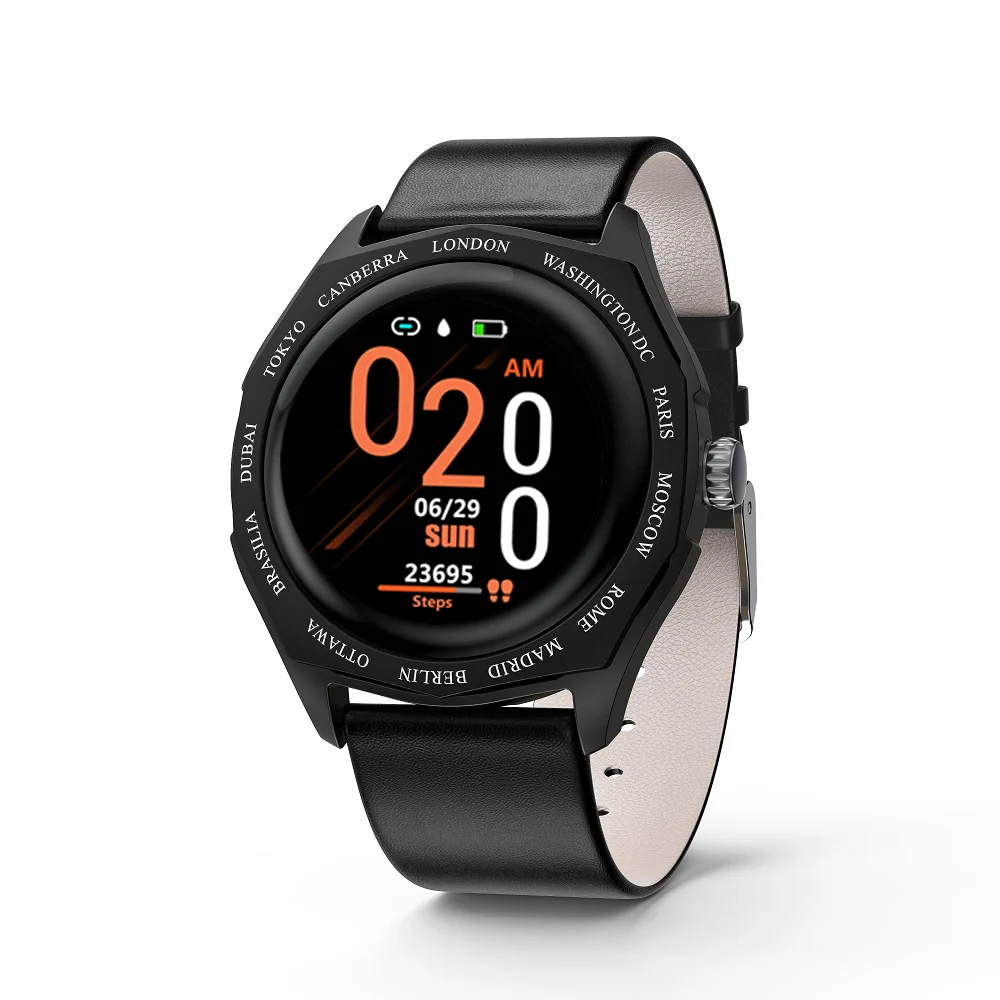 black ELFTEAR V18 Смарт-часы для женщин Полный Круглый сенсорный экран леди Smartwatch изменение цвета ремешок мониторинг сердечного ритма для Apple Watch - Цвет: black