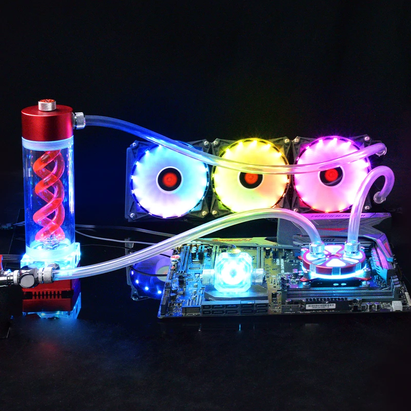 

Radiator CPU graphics cooling head magic light effect complete SET of DIY split hose water cooling set shipping new products