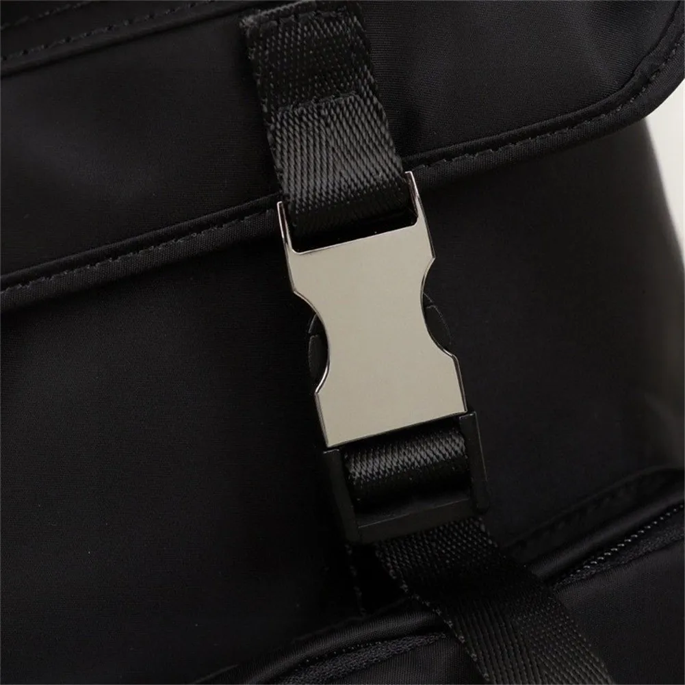 

Men's Black Nylon Backpack Men's Backpack Large-capacity Backpack Flip Buckle Backpack Multi-pocket Practical All-match Backpack