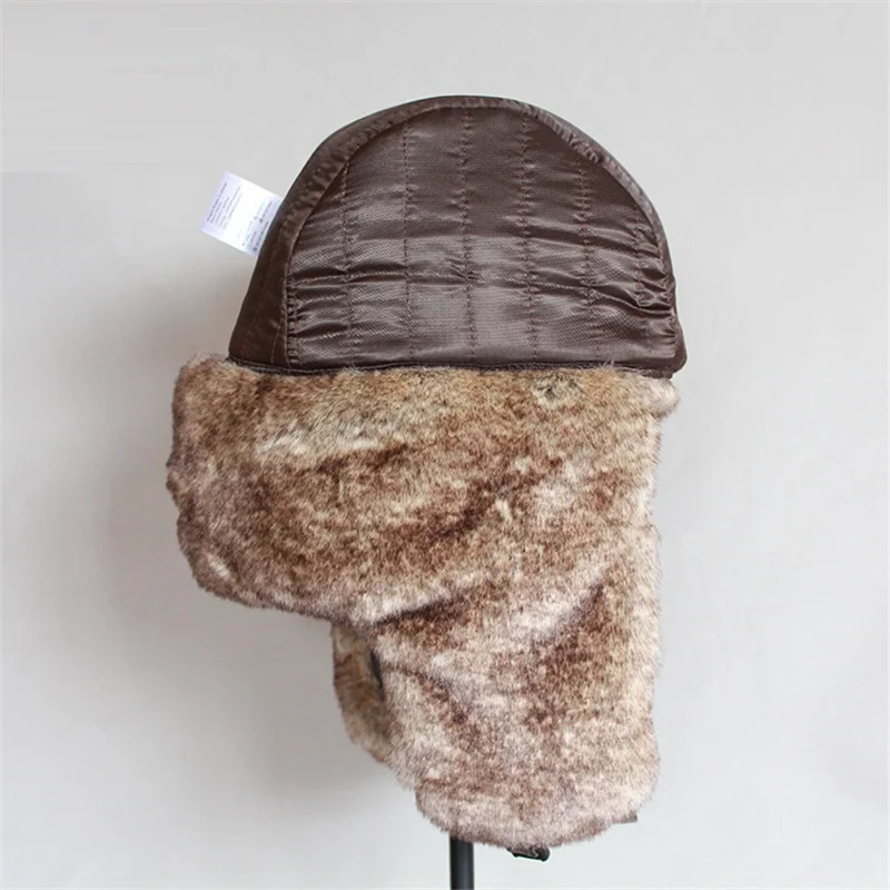 B-8480 Adult Winter Warm Man Lady Winter Cap Ear Bomber Hats Warm Russia Ushanka Bomber Hat
