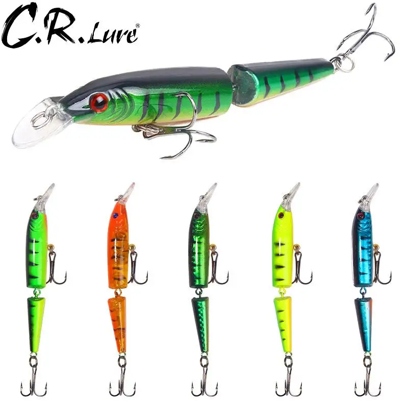 

1PCS Two Sections Bionic Minnow Fishing Lures 105mm/9g Plastic Artificial 3D Eyes Swimbait Wobblers for Pike Hard Bait Tackle