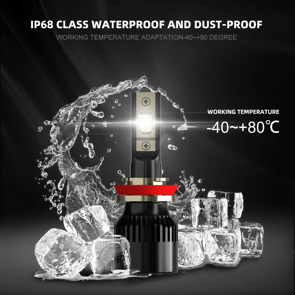 

2x H7 H4 H11 LED Headlight Conversion Kits 9005 9006 H1 90W 12000LM 6000K White High Power Turbo fan HeadLight Bulbs