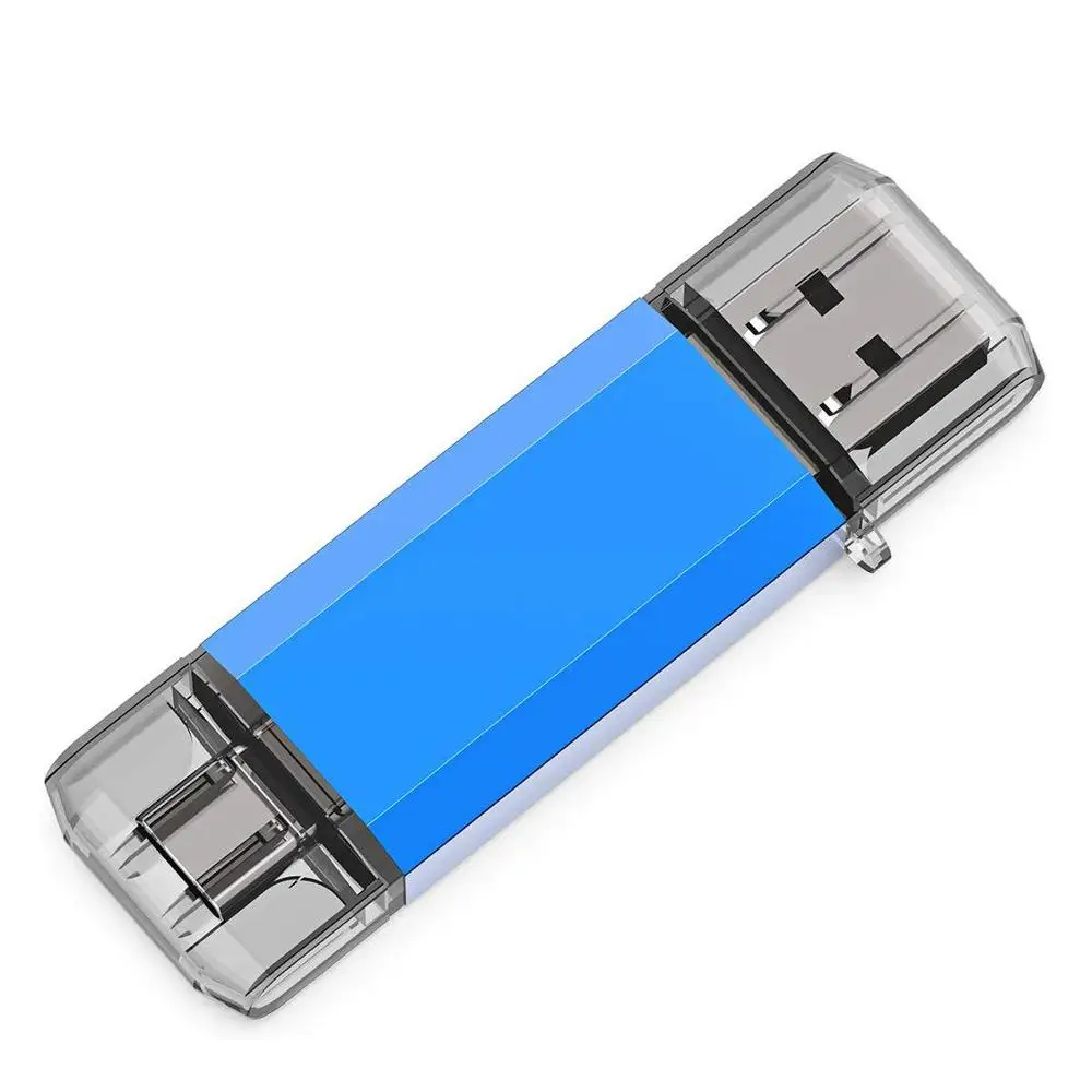 Blue BRU OTG флешка Usb 3,0 флеш-накопитель type-c высокоскоростной флеш-накопитель Usb флешка 16g 32g 64gb 128gb Логотип на заказ - Цвет: Blue