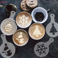 8pcs creative kitchen accessories christmas fancy coffee printing template kitchen tools kitchenware coffee spray template