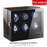 automatic watch winder box case holder mechanical watch display organizer luxury shaker high gloss pu finish with touch screen