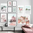 Nordic Плакаты и принты итальянские Позитано море Эгейское Фламинго художественная стена с цитатой холст картины настенные картины для Декор в гостиную