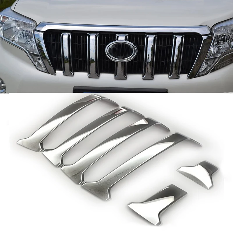 Для Toyota Land Cruiser 150 Prado LC150 FJ150 2010 2014 2015 2016 2017 передняя решетка планки бампер протектор хромовая автомобильная