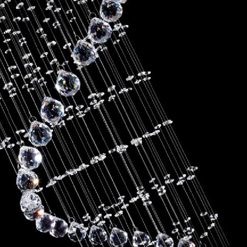 値段 ダブルスパイラル階段クリスタル雨滴シャンデリア大型高シーリングライト屋内リビングルーム廊下現代のled