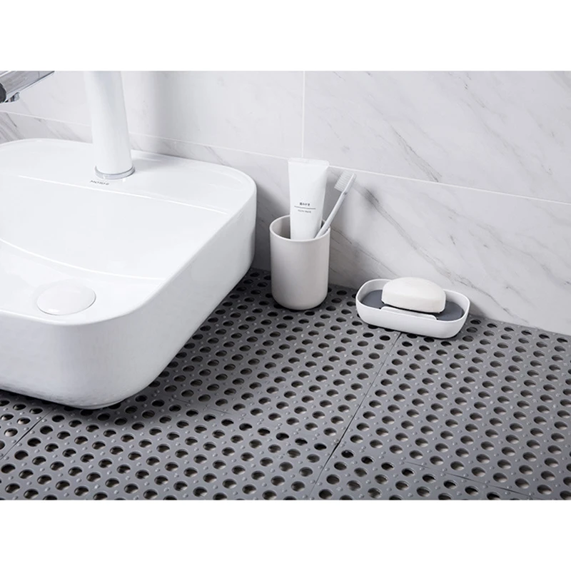 

Cuttable Soft PVC Non-Slip Tile Splicing Waterproof Mat Drain Pool Shower Bath Kitchen Cushion 30x30cm Mats TRYC889
