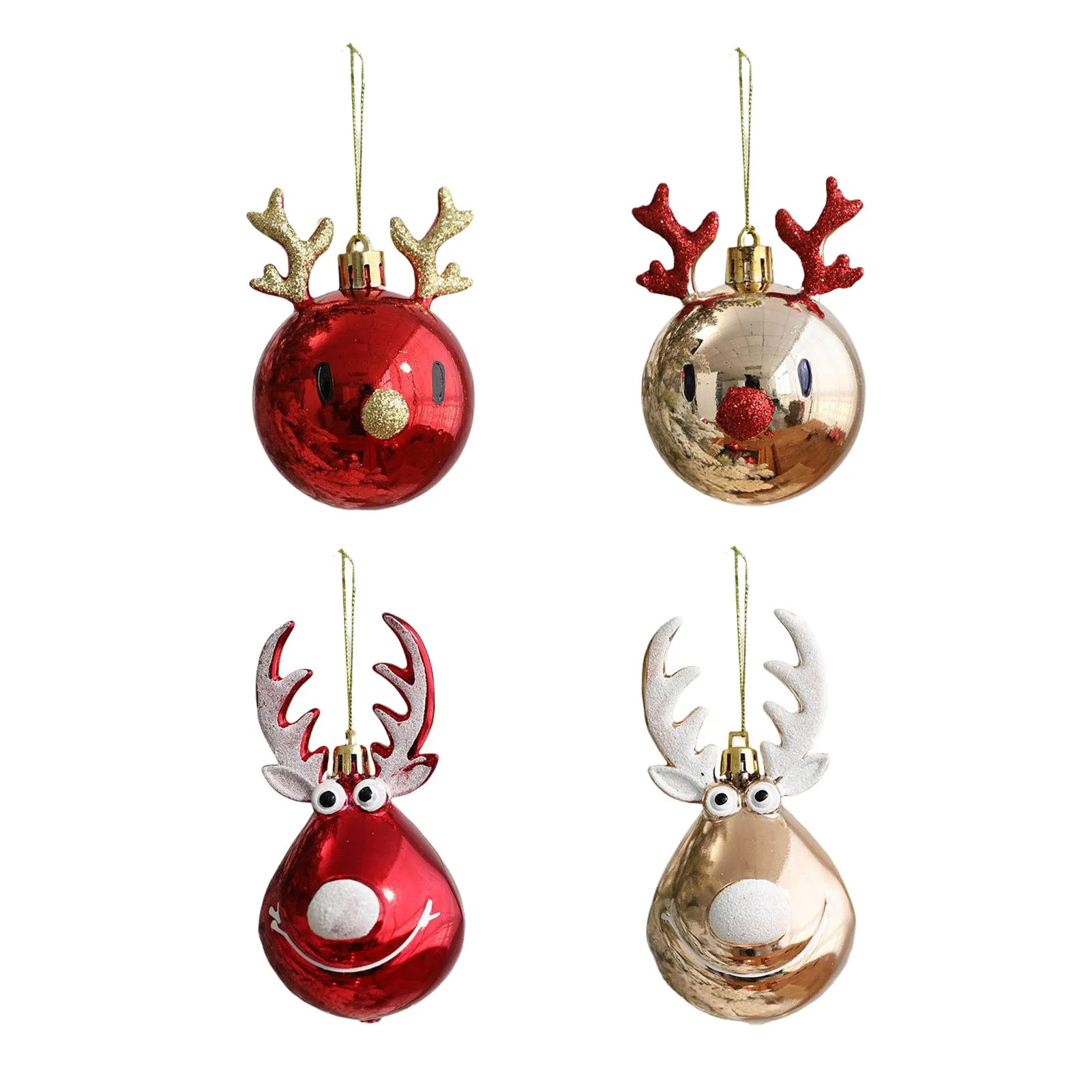 

2 Pcs Christmas Tree Hanging Ornament Cute Christmas Ball Pendant Elk Hanging Pendant For Scene Layout Home Office Yard Decor
