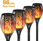 4 шт. 96LED мерцающим пламенем Солнечный фонарь светильник Водонепроницаемый декора сада ландшафтный светильник лужайки путь светильник ing фонарь уличный светильник s
