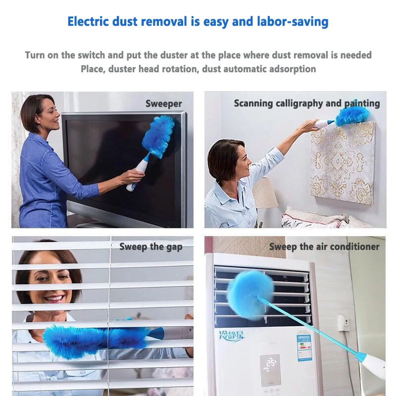 

Feather Duster Portable Rechargeable Household Electric Feather Duster Cleaning Brush Instant Duster