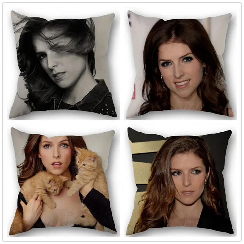 Таможня Анна Кендрик хлопок лен квадратный молнии наволочка для офиса семьи