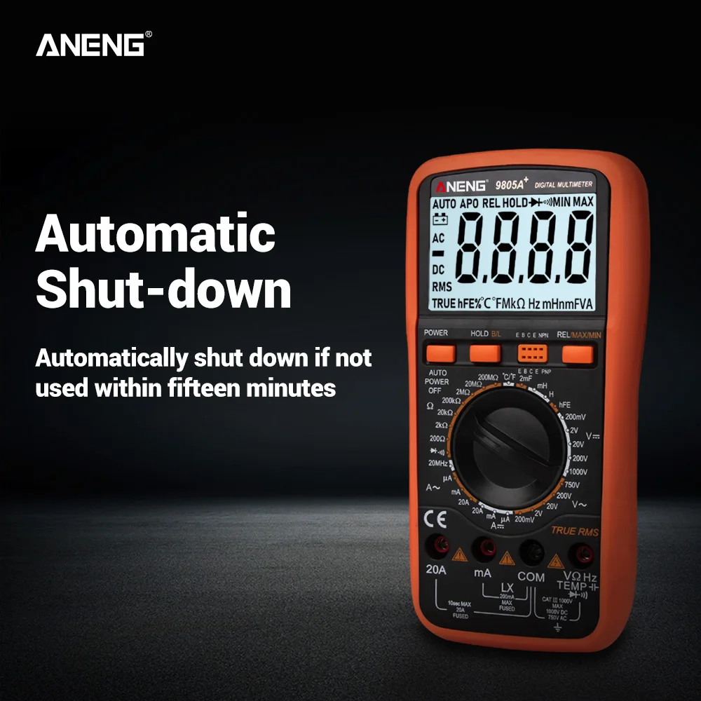 ANENG 9805A + True RMS Цифровой мультиметр 2000 отсчетов ручное сопротивление емкостная