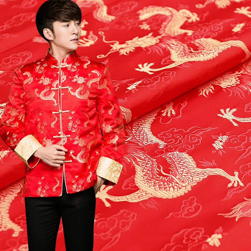 Ткань для дивана из красного дерева с имитацией дракона шелка и парчи одежда