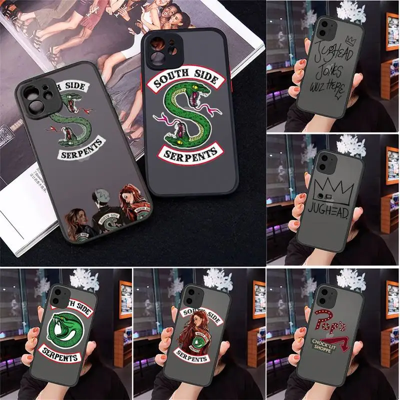 

American TV Riverdale Southside Serpents Phone Case Matte Transparent for iPhone 7 8 11 12 s mini pro X XS XR MAX Plus cover