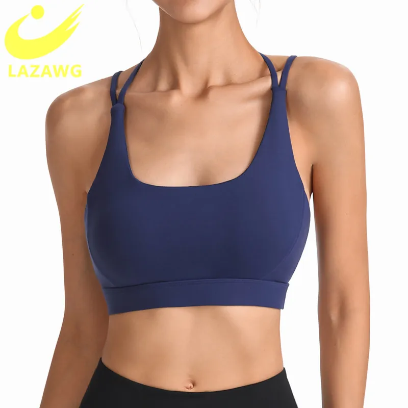 

Женский спортивный бюстгальтер LAZAWG, удобный ударопрочный сетчатый жилет с эффектом пуш-ап для фитнеса, бега, йоги, бесшовная спортивная оде...