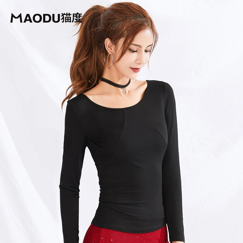 2 Цвета в наличии одежда для латинских танцев хлопковая с длинными рукавами