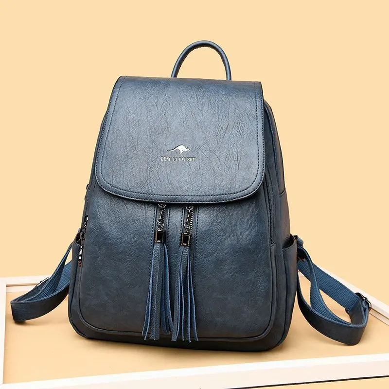 

Рюкзаки из натуральной кожи для женщин, универсальные простые вместительные дорожные школьные ранцы на плечо, дамская сумка