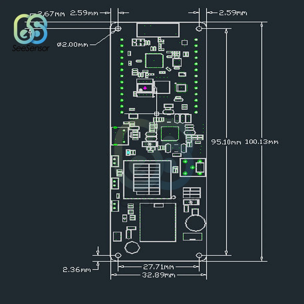 Для TTGO Meshtastic T Beam V1.1 ESP32 433/868/915/923Mhz WiFi Bluetooth GPS NEO 6M SMA 18650 Держатель батареи с
